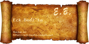 Eck Beáta névjegykártya