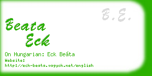 beata eck business card